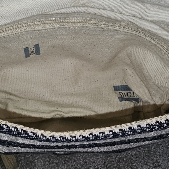 TOMS Navy Cream Riviera Stripe Mix with suede strap and tassel - Picture 6 of 7